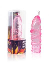 Закрытая рельефная насадка Crystal sleeve snakes в виде змеи с усиками - 14 см. - Erowoman-Eroman - в Шахтах купить с доставкой