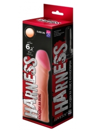 Телесная реалистичная насадка на Harness с коннектором BLACK LINE - 17 см. - LOVETOY (А-Полимер) - купить с доставкой в Шахтах
