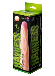 Телесная насадка с венками на Harness с коннектором GREEN LINE - 18 см. - LOVETOY (А-Полимер) - купить с доставкой в Шахтах