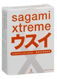 Ультратонкие презервативы Sagami Xtreme SUPERTHIN - 3 шт. - Sagami - купить с доставкой в Шахтах