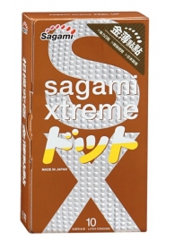 Презервативы Sagami Xtreme FEEL UP с точечной текстурой и линиями прилегания - 10 шт. - Sagami - купить с доставкой в Шахтах