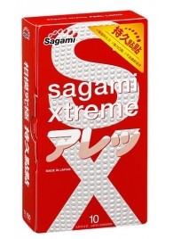 Утолщенные презервативы Sagami Xtreme Feel Long с точками - 10 шт. - Sagami - купить с доставкой в Шахтах