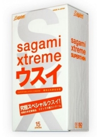 Ультратонкие презервативы Sagami Xtreme SUPERTHIN - 15 шт. - Sagami - купить с доставкой в Шахтах