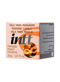 Массажная свеча для поцелуев Peach с ароматом персика - 30 гр. - INTT - купить с доставкой в Шахтах
