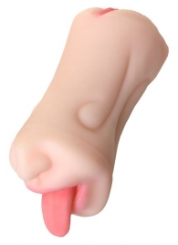 Телесный двусторонний мастурбатор Fruity Tongue - ротик и вагина - ToyFa - в Шахтах купить с доставкой