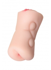 Телесный двусторонний мастурбатор Rich Fruit - вагина и анус - ToyFa - в Шахтах купить с доставкой