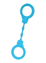 Голубые силиконовые наручники A-Toys без ключа - A-toys - купить с доставкой в Шахтах