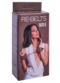 Коричневые кожаные наручники Maya - Rebelts - купить с доставкой в Шахтах