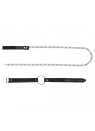 Черный поводок и чокер с кольцом Rada - Rebelts - купить с доставкой в Шахтах