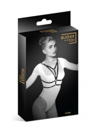 Черная упряжь на грудь Laura - Bijoux Pour Toi - купить с доставкой в Шахтах