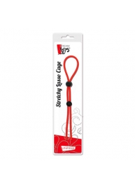 Красное лассо на пенис с двумя бусинами STRETCHY LASSO CAGE - Dream Toys - в Шахтах купить с доставкой