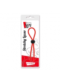 Красное эрекционное лассо с одной бусиной-утяжкой STRETCHY THIN LASSO - Dream Toys - в Шахтах купить с доставкой