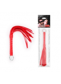 Красная плеть с рукоятью в оплетке - 28 см. - Notabu - купить с доставкой в Шахтах