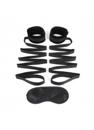Чёрные манжеты для фиксации на кровати Bondage Bed Strap - Lux Fetish - купить с доставкой в Шахтах