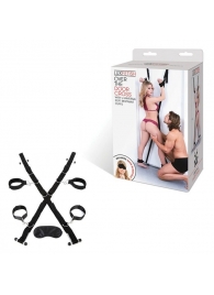 Чёрный набор для фиксации у двери - Lux Fetish - купить с доставкой в Шахтах