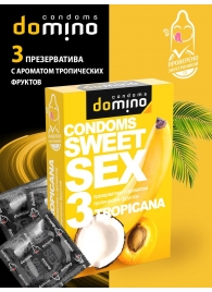 Презервативы для орального секса DOMINO Sweet Sex с ароматом тропических фруктов - 3 шт. - Domino - купить с доставкой в Шахтах
