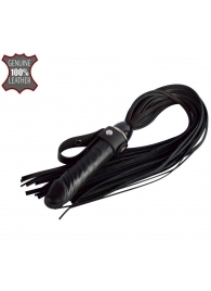 Черная плеть  Ковбой  с ручкой-фаллосом - 55 см. - Sitabella - купить с доставкой в Шахтах