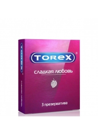 Презервативы Torex  Сладкая любовь  с ароматом клубники - 3 шт. - Torex - купить с доставкой в Шахтах