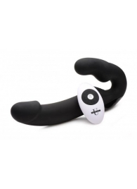 Черный безремневой страпон Urge Silicone Strap On с пультом ДУ - 24 см. - XR Brands - купить с доставкой в Шахтах