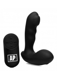 Черный стимулятор простаты Alpha-Pro 7X P-Milker Silicone Prostate Stimulator with Milking Bead - XR Brands - в Шахтах купить с доставкой