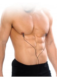 Черные электрические зажимы для сосков Shock Therapy Nipple Clamps - Pipedream - купить с доставкой в Шахтах