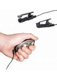 Черные электрические зажимы для сосков Shock Therapy Nipple Clamps - Pipedream - купить с доставкой в Шахтах