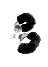 Металлические наручники Furry Love Cuffs с черным мехом - Pipedream - купить с доставкой в Шахтах