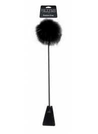 Черный стек Feather Crop с пуховкой на конце - 53,3 см. - Pipedream - купить с доставкой в Шахтах