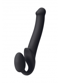 Черный безремневой страпон Silicone Bendable Strap-On M - Strap-on-me - купить с доставкой в Шахтах