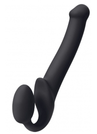 Черный безремневой страпон Silicone Bendable Strap-On M - Strap-on-me - купить с доставкой в Шахтах