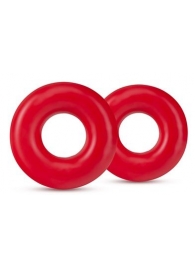 Набор из 2 красных эрекционных колец DONUT RINGS OVERSIZED - Blush Novelties - в Шахтах купить с доставкой