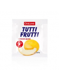 Пробник гель-смазки Tutti-frutti со вкусом сочной дыни - 4 гр. - Биоритм - купить с доставкой в Шахтах