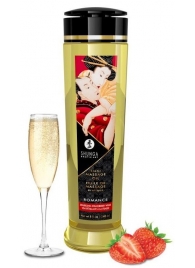 Массажное масло с ароматом клубники и шампанского Romance - 240 мл. - Shunga - купить с доставкой в Шахтах