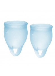 Набор голубых менструальных чаш Feel confident Menstrual Cup - Satisfyer - купить с доставкой в Шахтах
