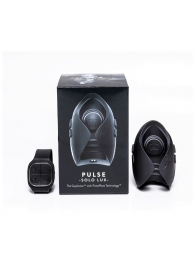 Темно-серый инновационный мужской осциллятор PULSE SOLO LUX с пультом ДУ - Hot Octopuss - в Шахтах купить с доставкой