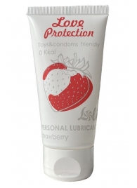 Лубрикант на водной основе с ароматом малины Love Protection Strawberry - 50 мл. - Lola Games - купить с доставкой в Шахтах