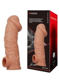 Телесная насадка на фаллос с фиксацией мошонки EXTREME SLEEVE - 15,6 см. - KOKOS - в Шахтах купить с доставкой