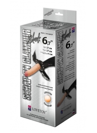 Пояс-трусики с насадкой Glamour - 17 см. - LOVETOY (А-Полимер) - купить с доставкой в Шахтах