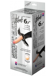 Пояс-трусики с насадкой Glamour - 17 см. - LOVETOY (А-Полимер) - купить с доставкой в Шахтах