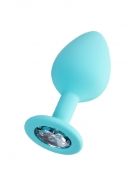 Мятная анальная втулка Brilliant с прозрачным кристаллом - 8 см. - ToyFa - купить с доставкой в Шахтах