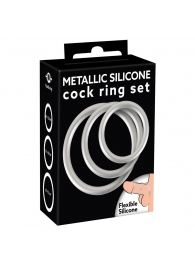 Набор из 3 эрекционных колец под металл Metallic Silicone Cock Ring Set - Orion - в Шахтах купить с доставкой