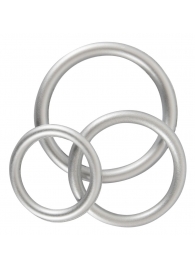 Набор из 3 эрекционных колец под металл Metallic Silicone Cock Ring Set - Orion - в Шахтах купить с доставкой