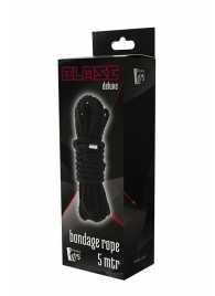 Черная веревка для шибари DELUXE BONDAGE ROPE - 5 м. - Dream Toys - купить с доставкой в Шахтах