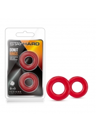 Набор из 2 красных эрекционных колец Stay Hard Donut Rings - Blush Novelties - в Шахтах купить с доставкой