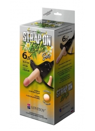 Пояс-трусики с 2 насадками Exotic-Sara - 16,5 см. - LOVETOY (А-Полимер) - купить с доставкой в Шахтах