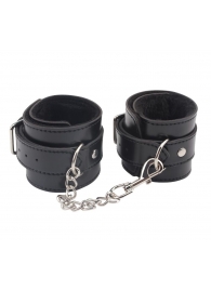 Черные оковы на ноги Obey Me Leather Ankle Cuffs - Chisa - купить с доставкой в Шахтах