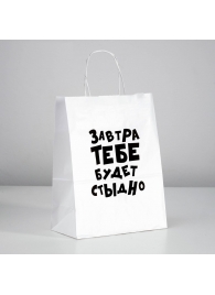Подарочный пакет  Завтра тебе будет стыдно  - 30 х 24 см. - UPAK LAND - купить с доставкой в Шахтах