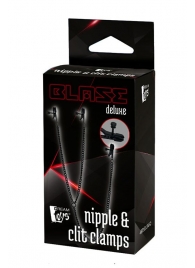 Черные зажимы на соски и клитор на цепочке DELUXE NIPPLE   CLIT CLAMPS - Dream Toys - купить с доставкой в Шахтах