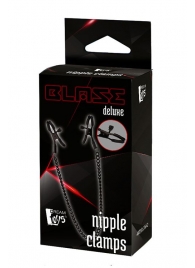 Черные зажимы на соски на цепочке BLAZE DELUXE NIPPLE CLAMPS - Dream Toys - купить с доставкой в Шахтах