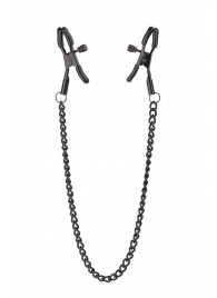 Черные зажимы на соски на цепочке BLAZE DELUXE NIPPLE CLAMPS - Dream Toys - купить с доставкой в Шахтах